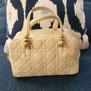 Christian Dior Perforated Leather Cannage Malice Handbag..Authentic, w/COA.